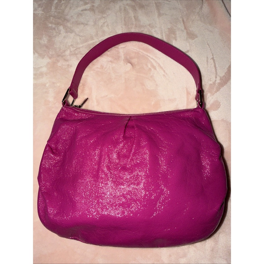 Hobo International Pink Patent Bag with Zipper Accent and Shoulder Strap Purse